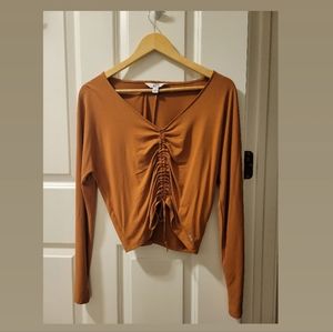 Orange tie Workout top